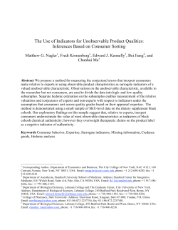 The Use of Indicators for Unobservable Product Qualities: Inferences