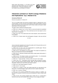 Interactive comment on &ldquo;Earth`s energy imbalance and implications