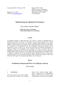 Ship Routeing for Optimum Performance Part I Prediction of Speed
