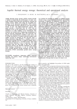 Aquifer thermal energy storage: theoretical and operational