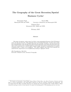 The Geography of the Great Recession/Spatial Business Cycles