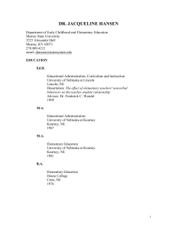 Curriculum Vitae - Murray State University