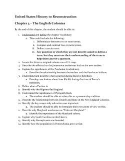 United States History to Reconstruction Chapter 3