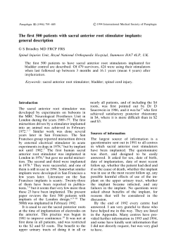 The first 500 patients with sacral anterior root stimulator