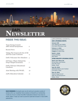 NEWSLETTER - Dallas Association of Petroleum Landmen