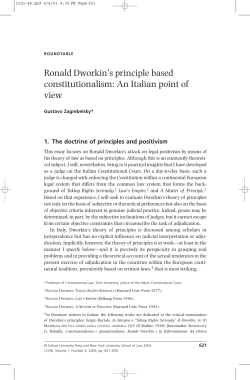 Ronald Dworkin`s principle based