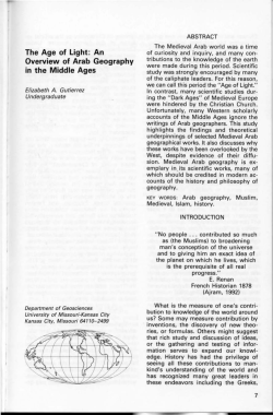 The Age of Light: An Overview of Arab Geography in the Middle Ages