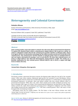 Heterogeneity and Colonial Governance