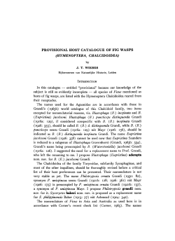 PROVISIONAL HOST CATALOGUE OF FIG WASPS - UvA-DARE