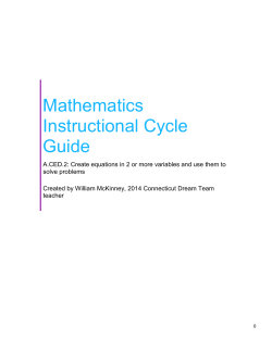 Mathematics Instructional Cycle Guide