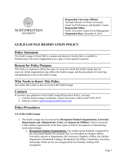 GUILD LOUNGE RESERVATION POLICY Policy Statement Reason