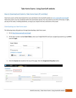 Take Home Exams: Using ExamSoft website