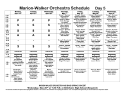 Marion-Walker Orchestra Schedule Day 5