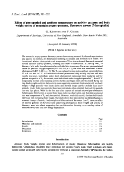 Effect of photoperiod and ambient temperature on activity