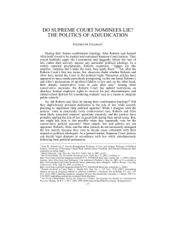 do supreme court nominees lie? the politics of adjudication