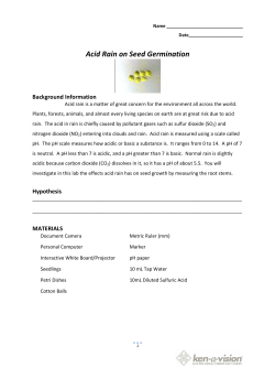 Acid Rain on See Acid Rain on Seed Germination - Ken-A