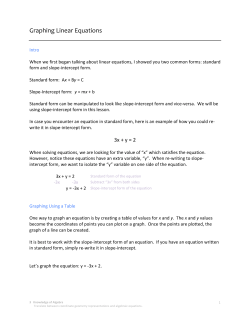 Graphing Linear Equations