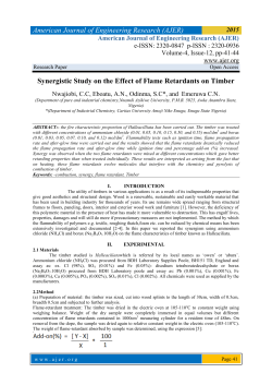 Synergistic Study on the Effect of Flame Retardants on Timber