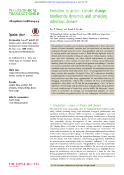 Evolution in action: climate change, biodiversity dynamics and