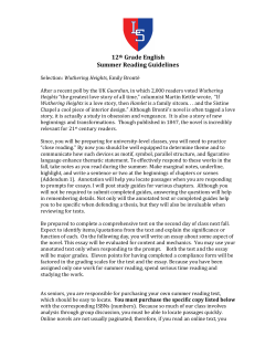 12th Grade English Summer Reading Guidelines
