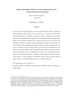 Inflation Expectations and Recovery from the Depression in