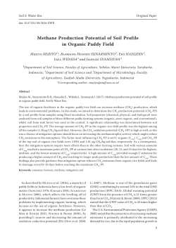 Methane Production Potential of Soil Profile in Organic Paddy Field