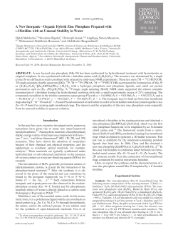 A New Inorganic-Organic Hybrid Zinc Phosphate Prepared with L