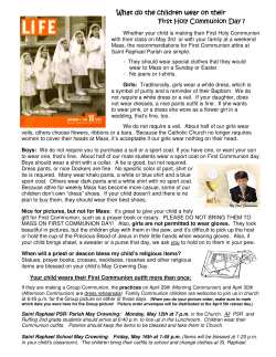 First Communion Dress Code 2014