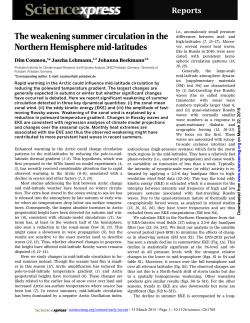 The weakening summer circulation in the Northern Hemisphere mid