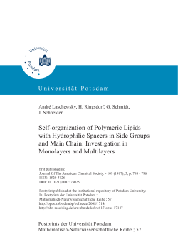 Self-organization of polymeric lipids with hydrophilic