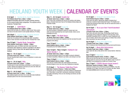 hedland youth week calendar of events