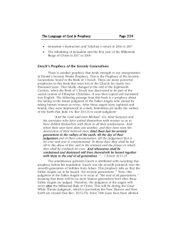 Enoch`s Prophecy of the Seventy Generations