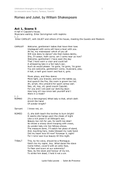 Romeo and Juliet, by William Shakespeare