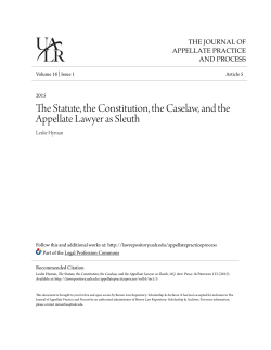 The Statute, the Constitution, the Caselaw, and the Appellate