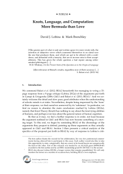 Knots, Language, and Computation: More Bermuda