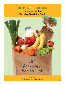 WiC Approved Foods List