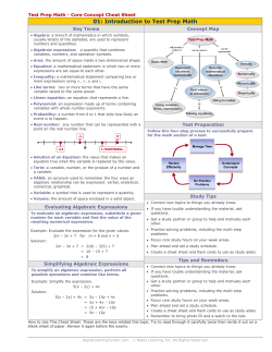 Cheatsheet - Rapid Learning Center