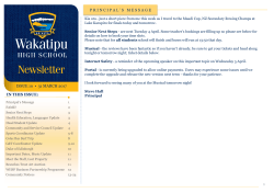 31st March 2017 - Wakatipu High School