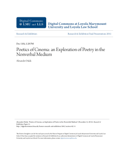 Poetics of Cinema: an Exploration of Poetry in the Nonverbal Medium