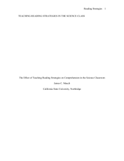 Reading Strategies 1 TEACHING READING