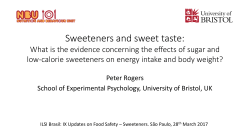 Sweeteners and sweet taste