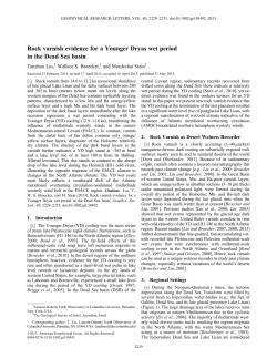 Rock varnish evidence for a Younger Dryas wet period in the Dead