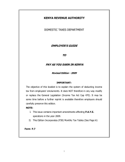 PAYE Guide - Kenya Revenue Authority