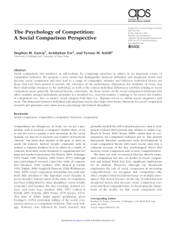 The Psychology of Competition