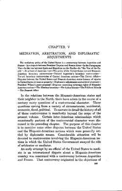 CHAPTER V MEDIATION, ARBITRATION, AND DIPLOMATIC