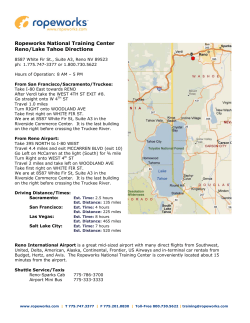 Ropeworks National Training Center Reno/Lake Tahoe Directions