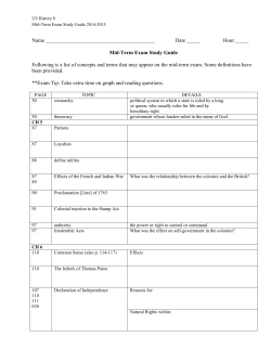 Mid-Term Exam Study Guide