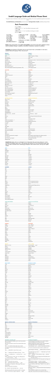 Swahili Language Guide and Medical Phrase Sheet