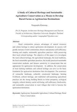 A Study of Cultural Heritage and Sustainable Agriculture