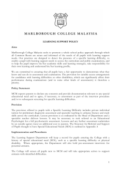 Academic Learning Support Policy